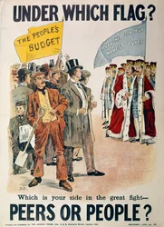 Plakat der Liberalen Partei für die britische Parlamentswahl im Januar 1910